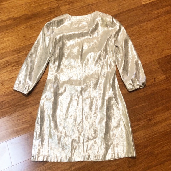 Tory Burch gold tunic silk blend dress small 4 - Picture 14 of 16